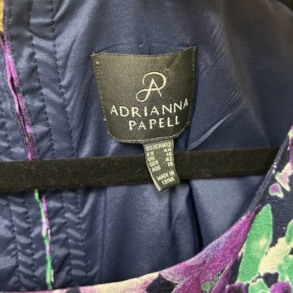 Adrianna Papel size 12 purple navy floral dress - Picture 4 of 7